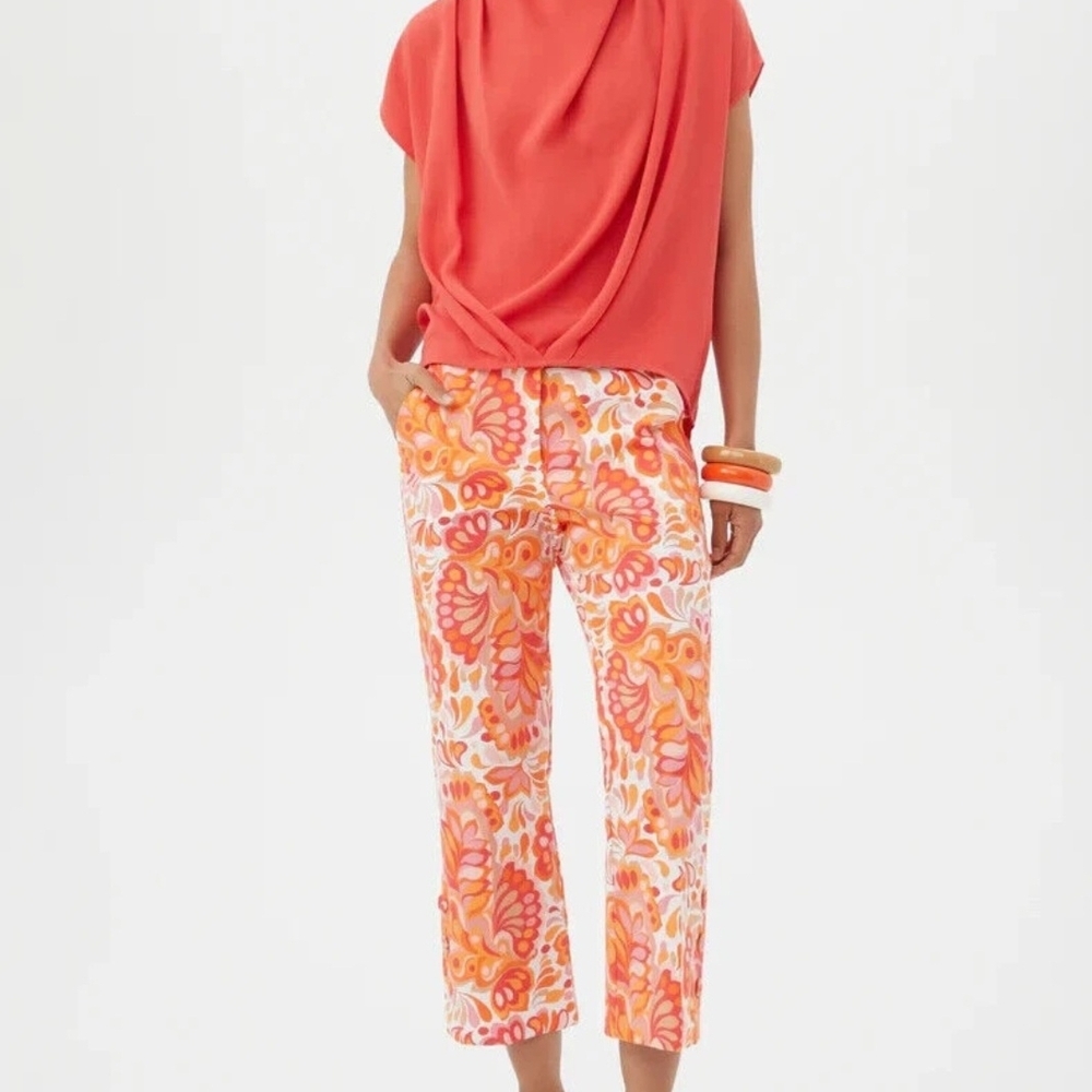 Floral Orange and Pink Women's Pants